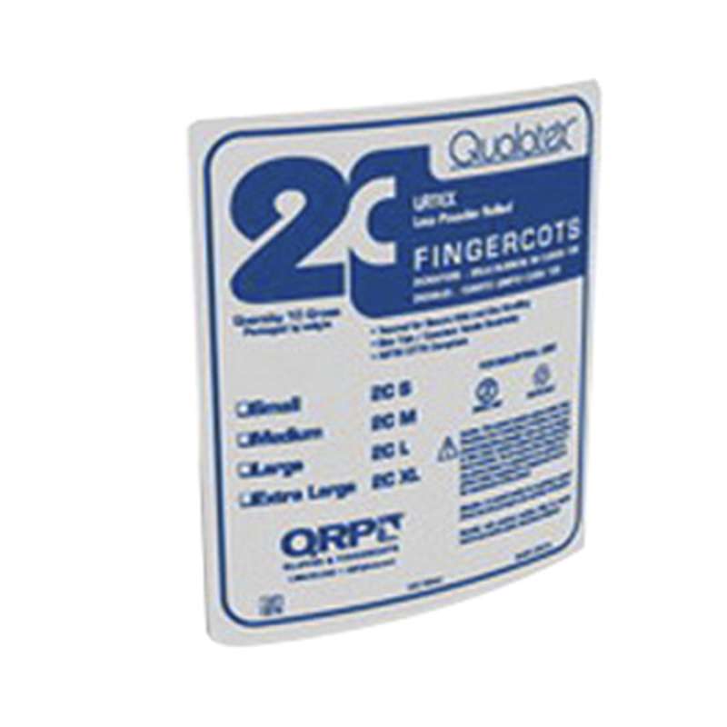 Qualatex® Disposable 3.5 Mil Latex Finger Cots, Powdered, Small, 1440/PK